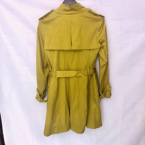 Elle Trench Coat. Size Medium. Fully lined. Color: Mustard Yellow - Picture 3 of 8